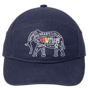 Autism Awareness Elephant Pride 7-Panel Snapback Hat