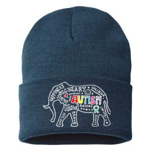 Autism Awareness Elephant Pride Sustainable Knit Beanie