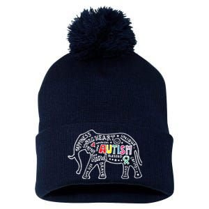 Autism Awareness Elephant Pride Pom Pom 12in Knit Beanie