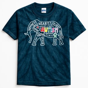 Autism Awareness Elephant Pride Kids Tie-Dye T-Shirt