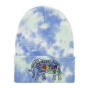 Autism Awareness Elephant Pride Tie Dye 12in Knit Beanie