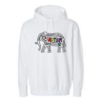 Autism Awareness Elephant Pride Garment-Dyed Fleece Hoodie