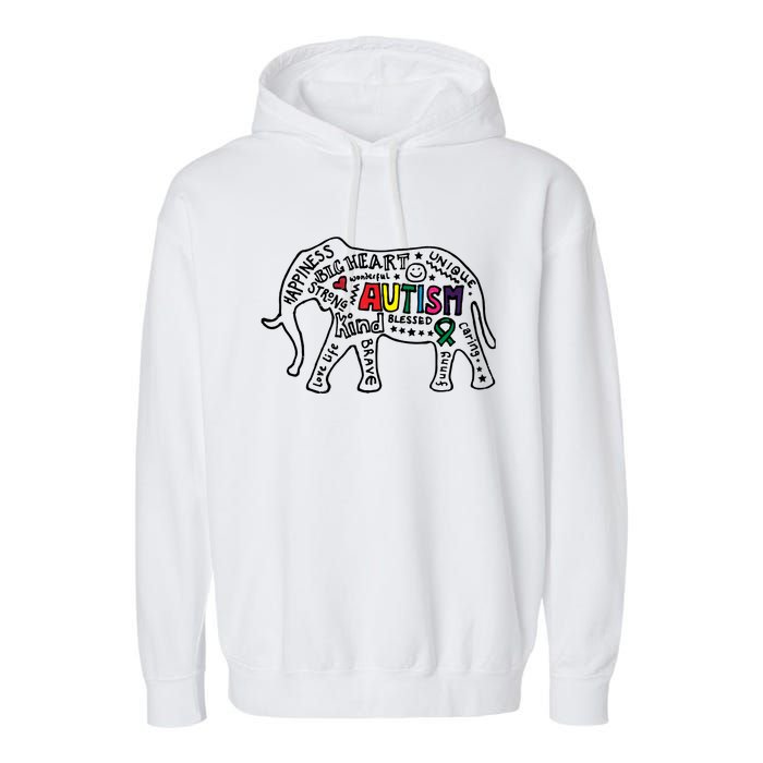 Autism Awareness Elephant Pride Garment-Dyed Fleece Hoodie