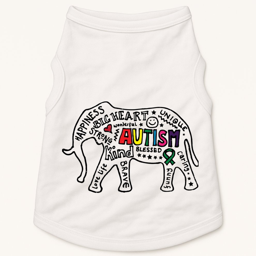 Autism Awareness Elephant Pride Doggie Tank