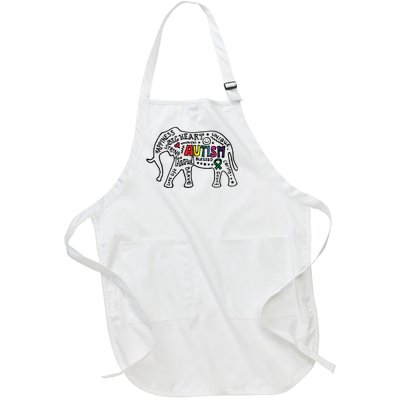 Autism Awareness Elephant Pride Full-Length Apron With Pockets