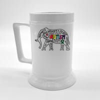 Autism Awareness Elephant Pride Beer Stein