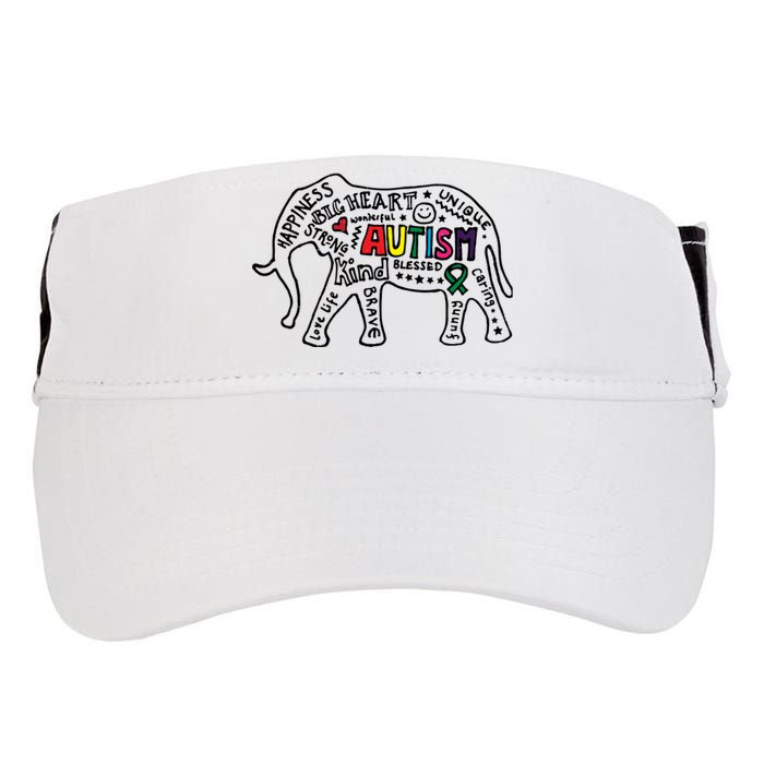 Autism Awareness Elephant Pride Adult Drive Performance Visor