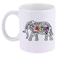 Autism Awareness Elephant Pride 11oz C Handle Ceramic Mug