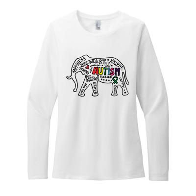 Autism Awareness Elephant Pride Womens CVC Long Sleeve Shirt