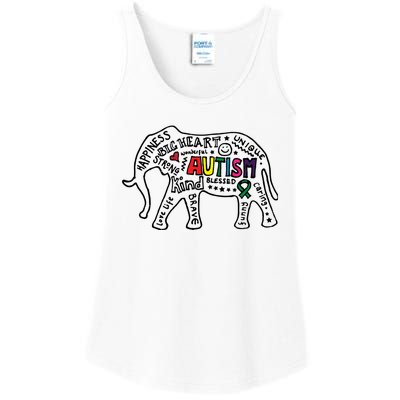 Autism Awareness Elephant Pride Ladies Essential Tank