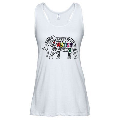 Autism Awareness Elephant Pride Ladies Essential Flowy Tank