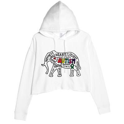 Autism Awareness Elephant Pride Crop Fleece Hoodie