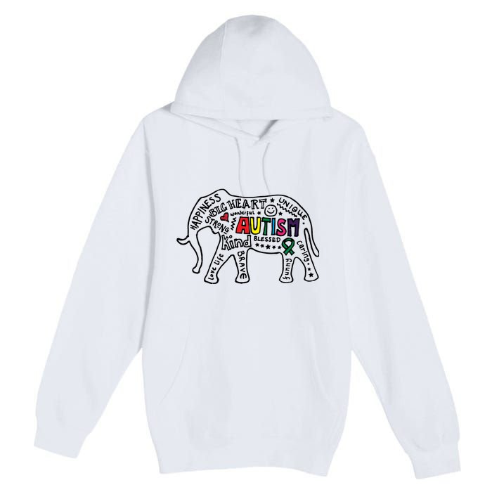 Autism Awareness Elephant Pride Premium Pullover Hoodie