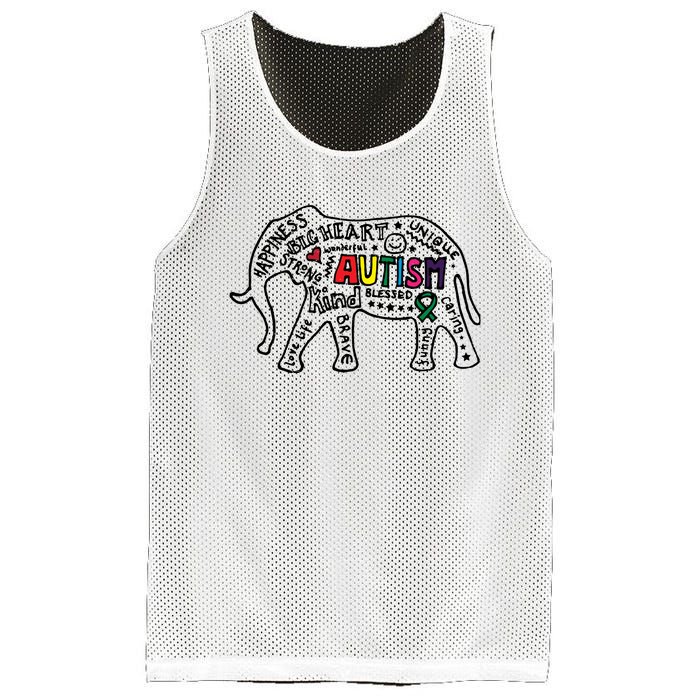 Autism Awareness Elephant Pride Mesh Reversible Basketball Jersey Tank