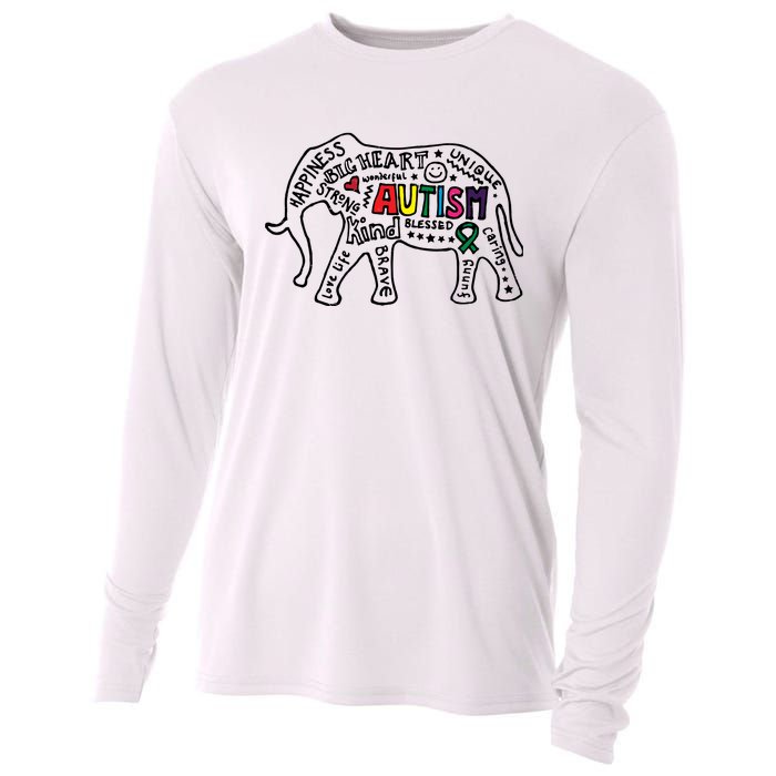 Autism Awareness Elephant Pride Cooling Performance Long Sleeve Crew