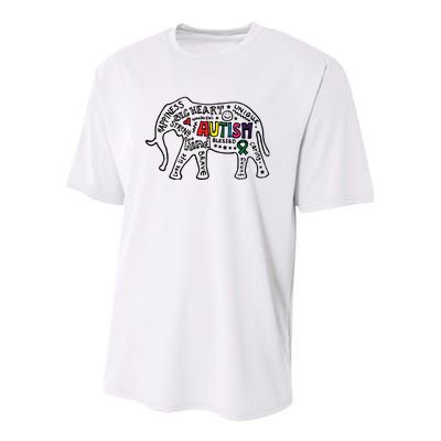 Autism Awareness Elephant Pride Youth Performance Sprint T-Shirt