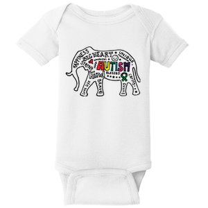 Autism Awareness Elephant Pride Baby Bodysuit