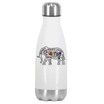 Autism Awareness Elephant Pride Stainless Steel Insulated Water Bottle