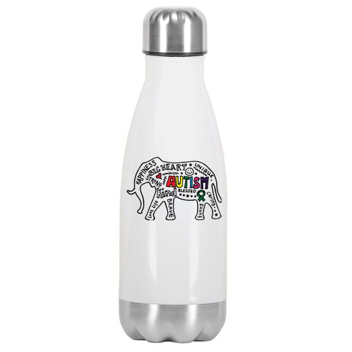 Autism Awareness Elephant Pride Stainless Steel Insulated Water Bottle