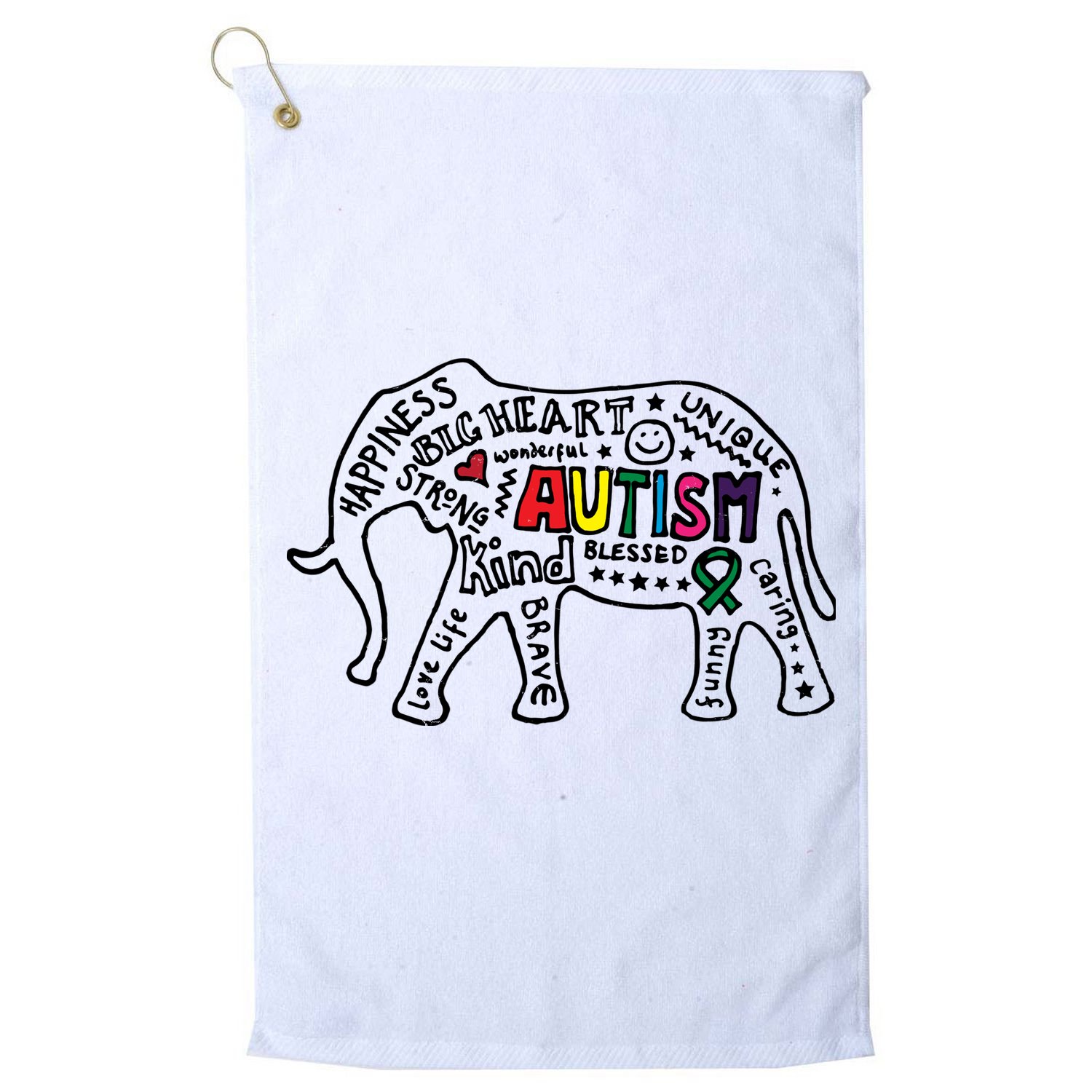 Autism Awareness Elephant Pride Golf Towel
