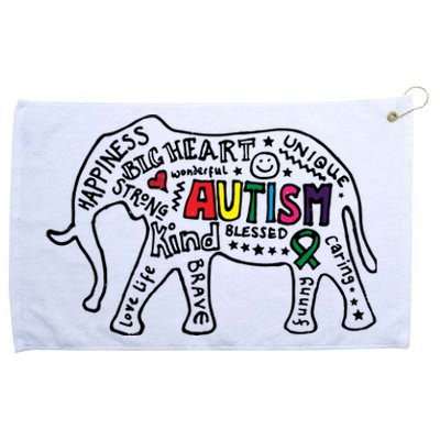 Autism Awareness Elephant Pride Grommeted Golf Towel