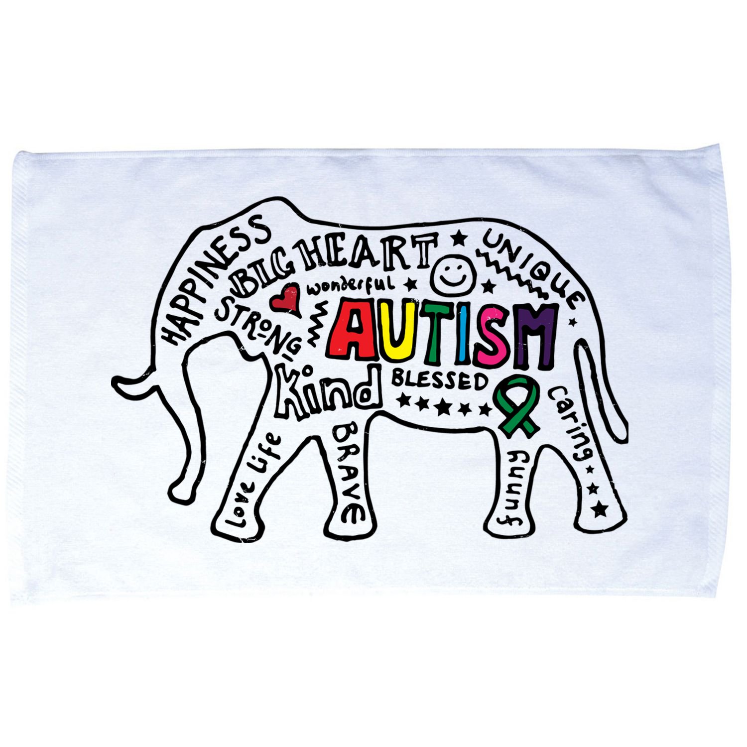 Autism Awareness Elephant Pride Microfiber Hand Towel