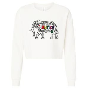 Autism Awareness Elephant Pride Cropped Pullover Crew