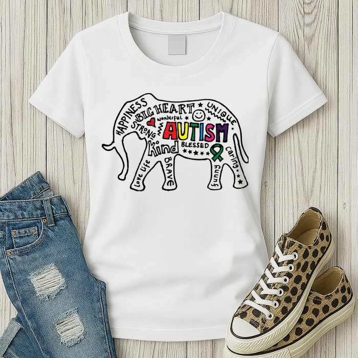 Autism Awareness Elephant Pride Womens T-Shirt