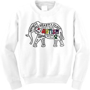 Autism Awareness Elephant Pride Kids Sweatshirt