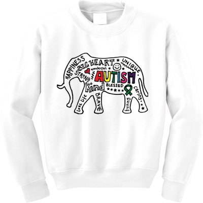Autism Awareness Elephant Pride Kids Sweatshirt