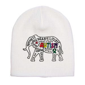 Autism Awareness Elephant Pride Short Acrylic Beanie