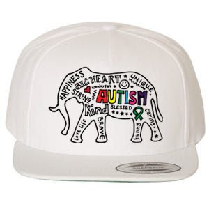 Autism Awareness Elephant Pride Wool Snapback Cap