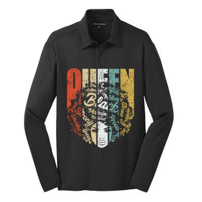 African American Educated Strong Black Queen Gift Silk Touch Performance Long Sleeve Polo