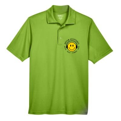 Autism Acceptance Educate Smiley Headphone Men's Origin Performance Pique Polo