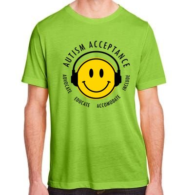 Autism Acceptance Educate Smiley Headphone Adult ChromaSoft Performance T-Shirt