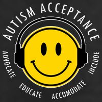 Autism Acceptance Educate Smiley Headphone 7 Panel Mesh Trucker Snapback Hat