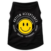 Autism Acceptance Educate Smiley Headphone Doggie Tank