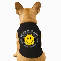 Autism Acceptance Educate Smiley Headphone Doggie Tank