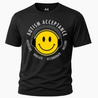 Autism Acceptance Educate Smiley Headphone Performance Shirt
