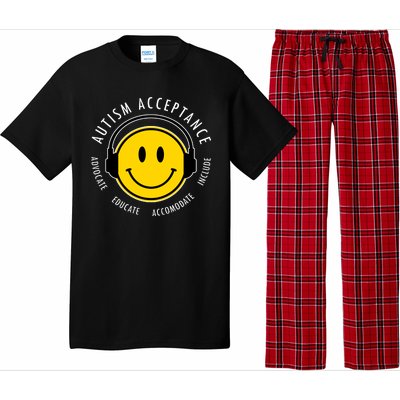 Autism Acceptance Educate Smiley Headphone Pajama Set