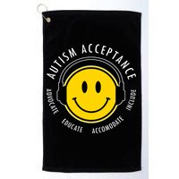 Autism Acceptance Educate Smiley Headphone Golf Towel