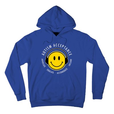 Autism Acceptance Educate Smiley Headphone Hoodie