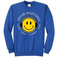 Autism Acceptance Educate Smiley Headphone Sweatshirt