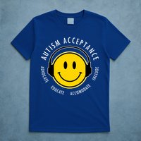 Autism Acceptance Educate Smiley Headphone T-Shirt