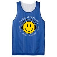 Autism Acceptance Educate Smiley Headphone Mesh Reversible Basketball Jersey Tank