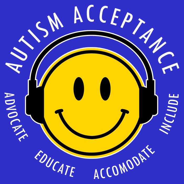Autism Acceptance Educate Smiley Headphone Baby Bodysuit