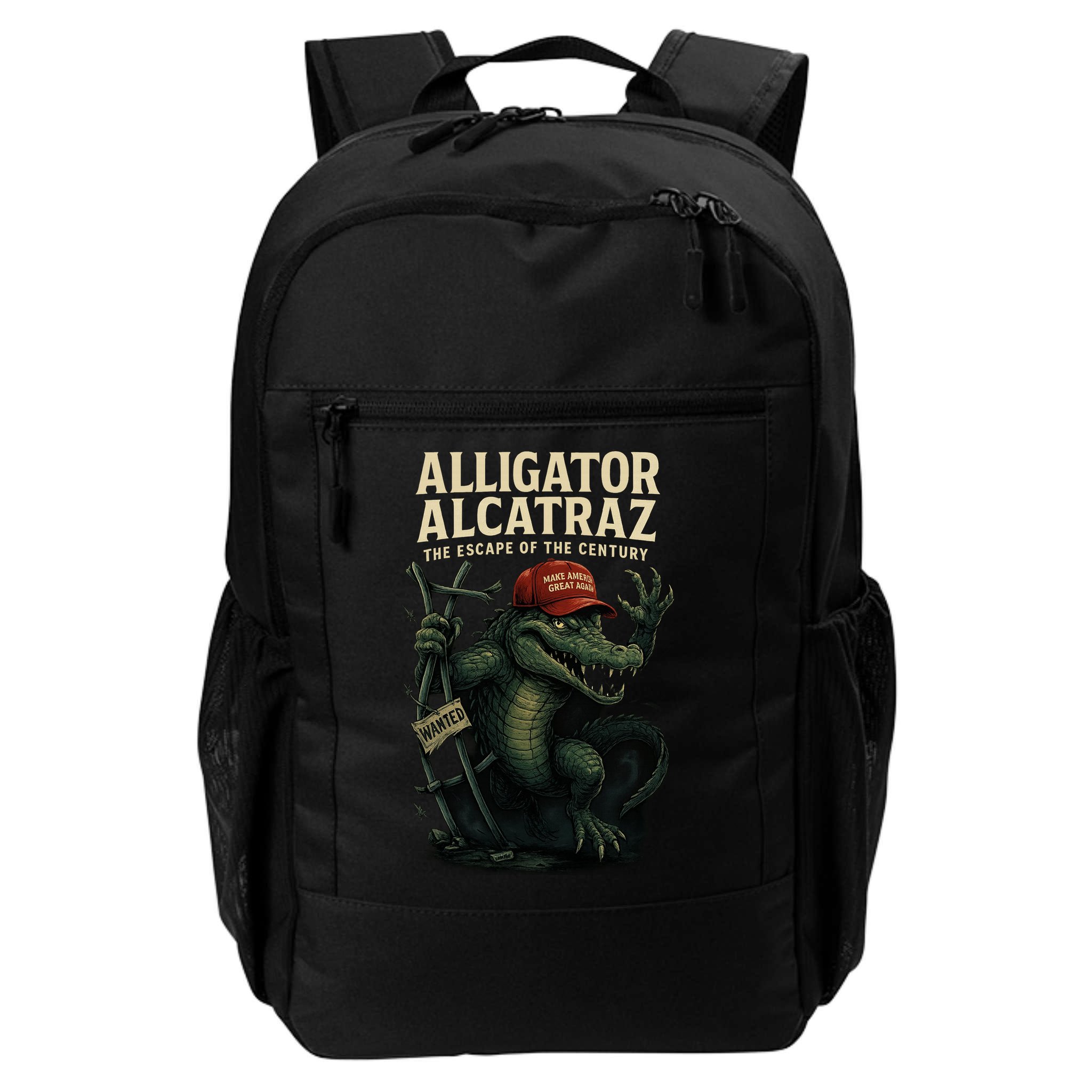 Alligator Alcatraz Escape Warning MAGA Backpack