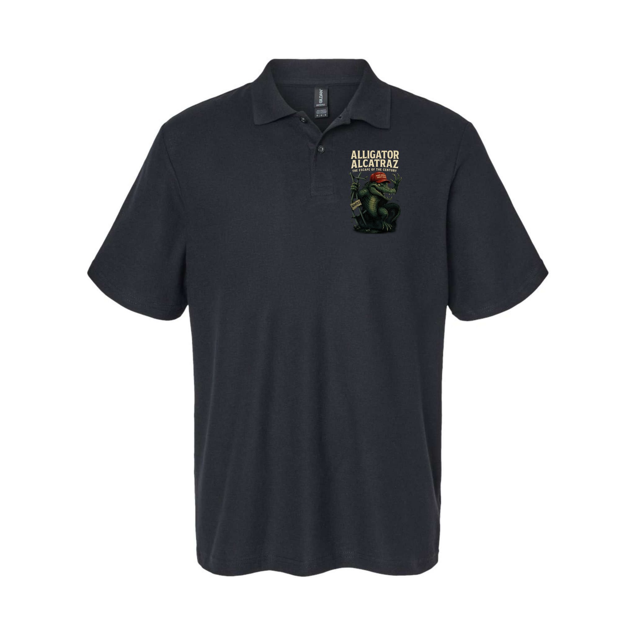 Alligator Alcatraz Escape Warning MAGA Polo