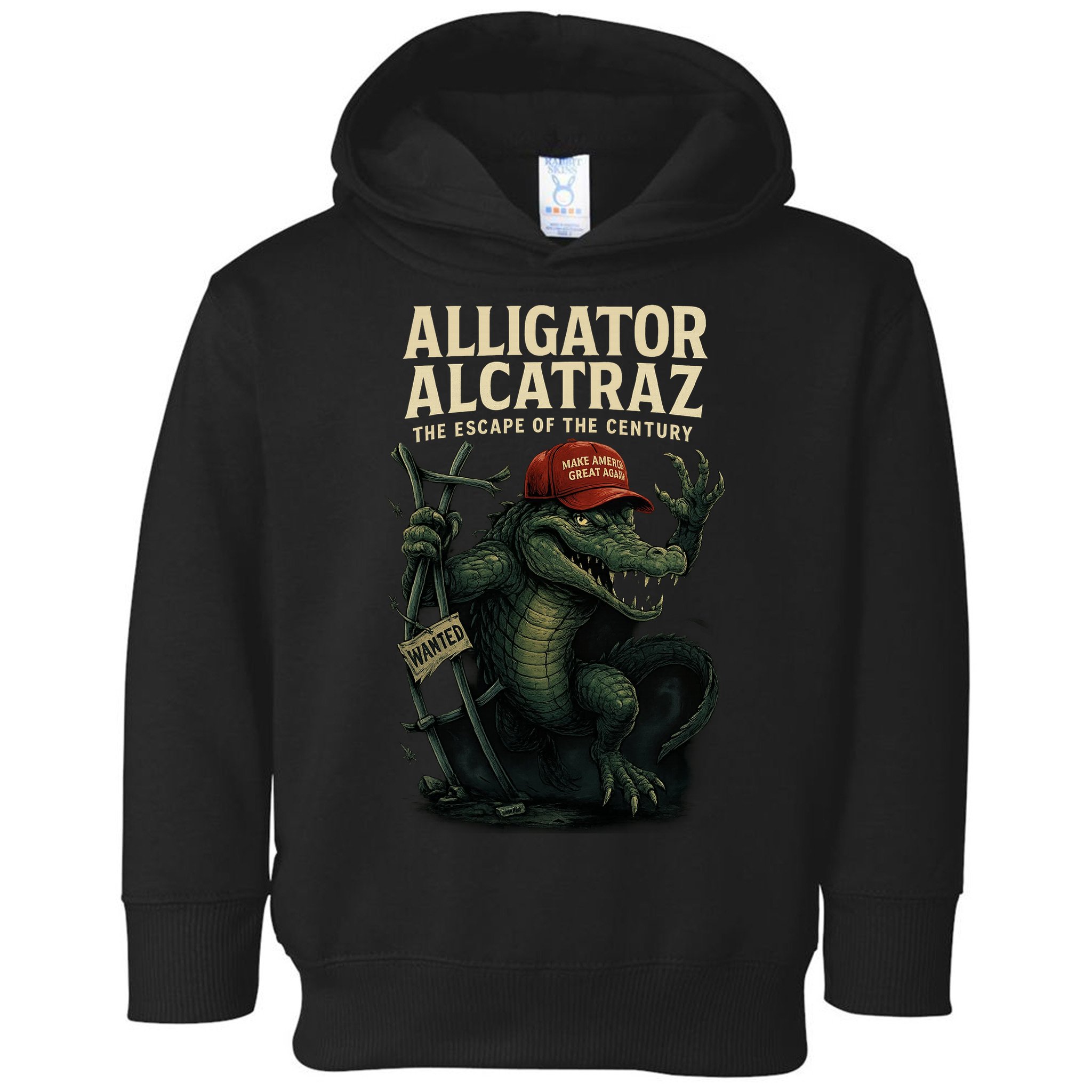 Alligator Alcatraz Escape Warning MAGA Toddler Hoodie