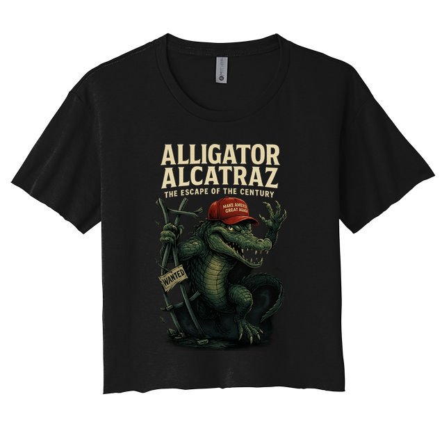 Alligator Alcatraz Escape Warning MAGA Women's Crop Top Tee
